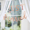 Rose Gold Scripted Just Married Banner Ginger Ray