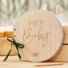 Wooden Hey Baby Shower Guest Book Ginger Ray