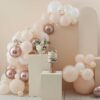 Peach, White & Rose Gold Balloon Arch Ginger Ray
