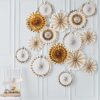 Gold Paper Fan Decorations Backdrop Kit Ginger Ray