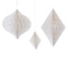 White Honeycomb Paper Hanging Decorations Ginger Ray - Afbeelding 3