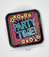 Onderzetters Party Time neon 6 stuks