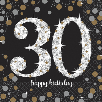 Servetten Sparkling gold 30 jaar