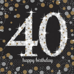 Servetten Sparkling gold 40 jaar