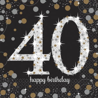 Servetten Sparkling gold 40 jaar