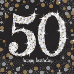 Servetten Sparkling gold 50 jaar