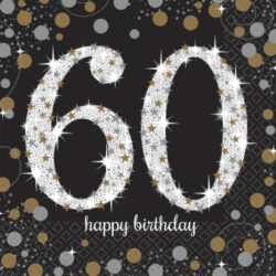 Servetten Sparkling gold 60 jaar