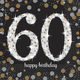 Servetten Sparkling gold 60 jaar