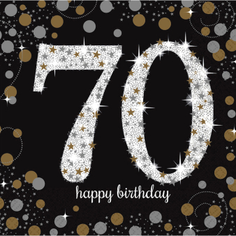 Servetten Sparkling gold 70 jaar