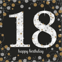 Servetten Sparkling gold 18 jaar