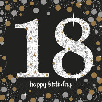 Servetten Sparkling gold 18 jaar