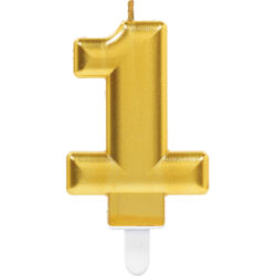 kaarsje goud nummer 1 (9.3cm)