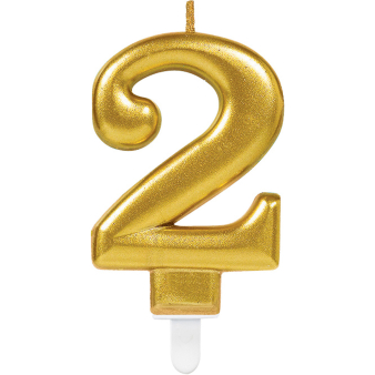 kaarsje goud nummer 2 (9.3cm)