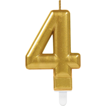 kaarsje goud nummer 4 (9.3cm)