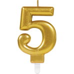 kaarsje goud nummer 5 (9.3cm)