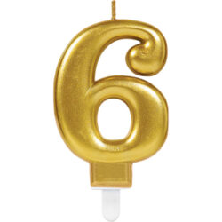 kaarsje goud nummer 6 (9.3cm)