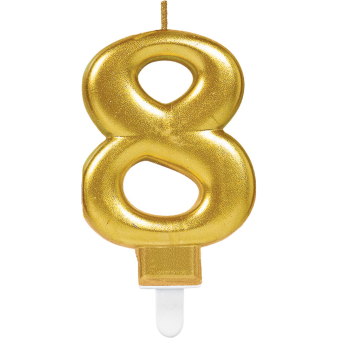 kaarsje goud nummer 8 (9.3cm)