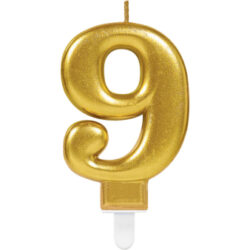 kaarsje goud nummer 9 (9.3cm)