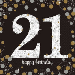 Servetten Sparkling gold 21 jaar