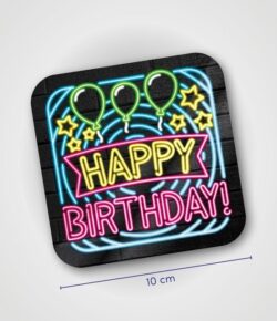 Onderzetters Happy Birthday 6 stuks
