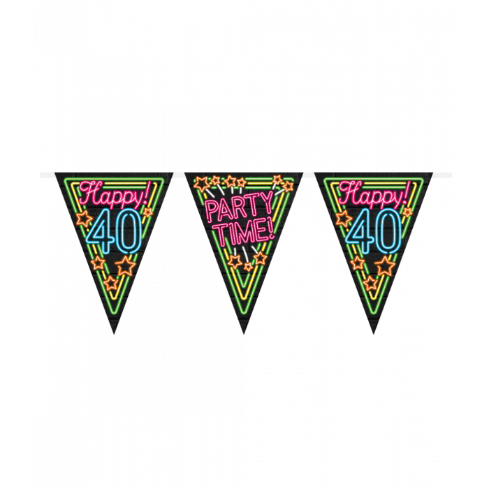 Vlaggenlijn neon 40 jaar (10 meter)
