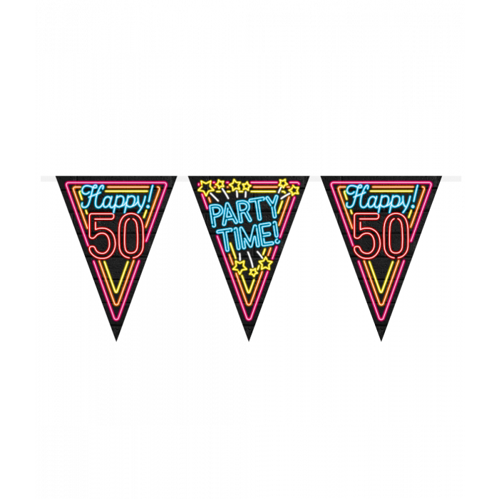Vlaggenlijn neon 50 jaar (10 meter)