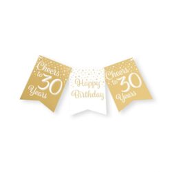 Vlaggenlijn gold/white 30 jaar/ 6 meter