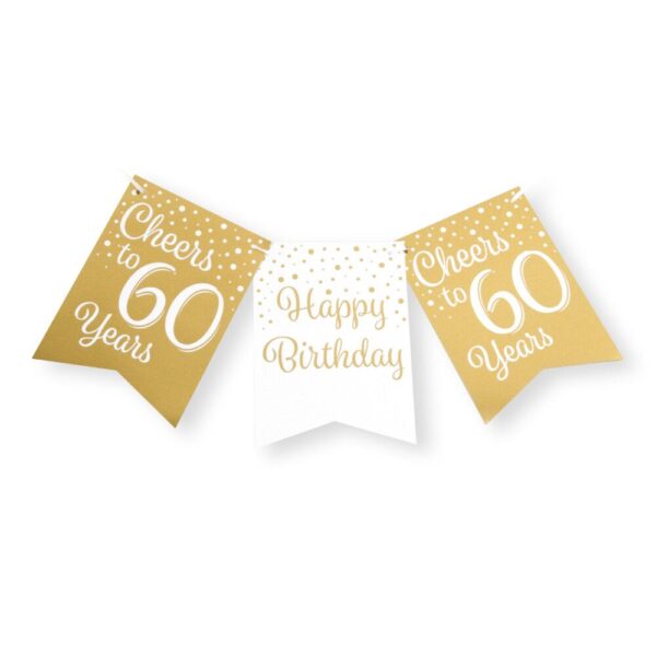 Vlaggenlijn gold/white 60 jaar/ 6 meter