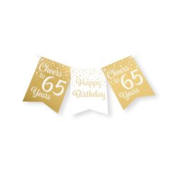 Vlaggenlijn gold/white 65 jaar/ 6 meter