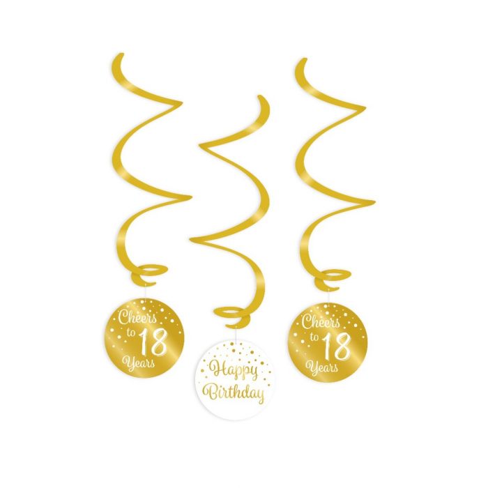 Hangslingers gold/white 18 jaar- 3st