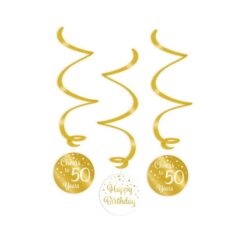 Hangslingers gold/white 50 jaar- 3st