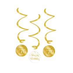 Hangslingers gold/white 70 jaar- 3st