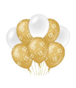 Ballonnen 12inch/30cm 18 jaar/ 8 st
