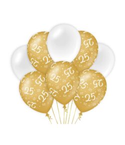 Ballonnen 12inch/30cm 25 jaar/ 8 st