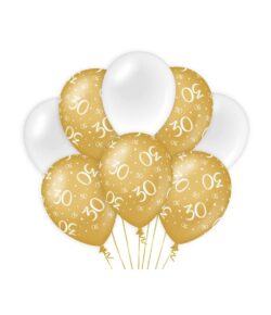 Ballonnen 12inch/30cm 30 jaar/ 8 st