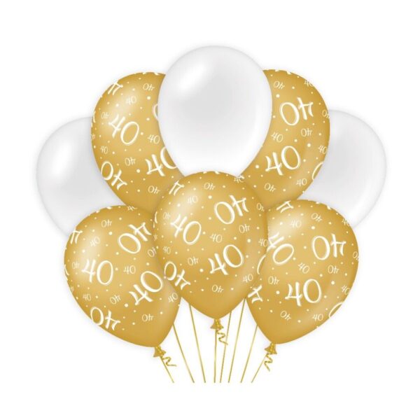 Ballonnen 12inch/30cm 40 jaar/ 8 st