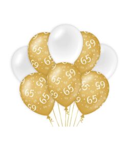 Ballonnen 12inch/30cm 65 jaar/ 8 st