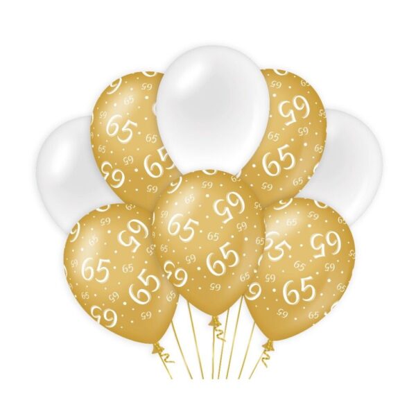 Ballonnen 12inch/30cm 65 jaar/ 8 st