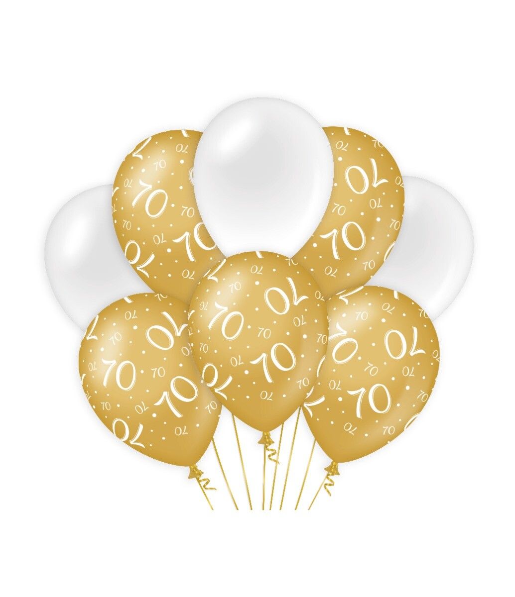 Ballonnen 12inch/30cm 70 jaar/ 8 st