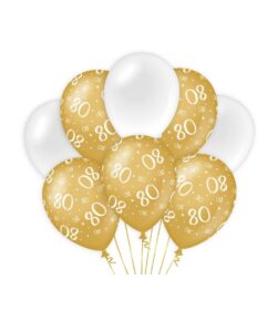 Ballonnen 12inch/30cm 80 jaar/ 8 st