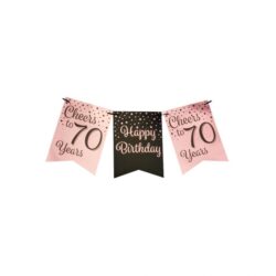 Vlaggenlijn rose/black 70 jaar/ 6 meter