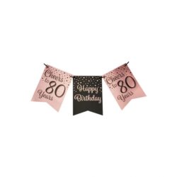 Vlaggenlijn rose/black 80 jaar/ 6 meter