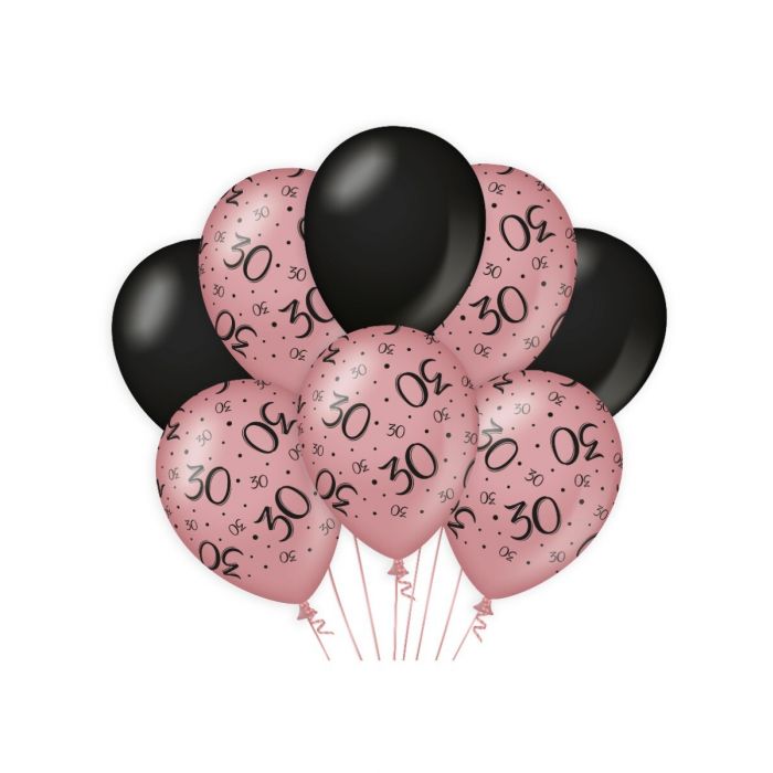 Ballonnen 12inch/30cm 30 jaar/ 8 st