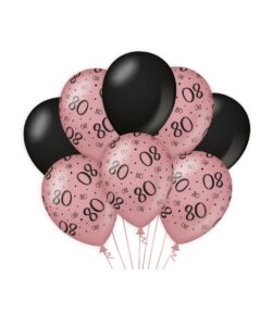 Ballonnen 12inch/30cm 80 jaar/ 8 st
