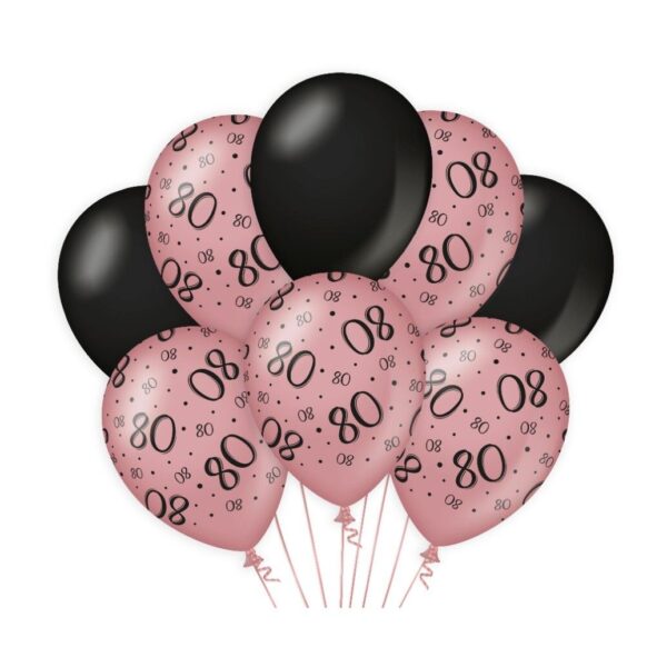 Ballonnen 12inch/30cm 80 jaar/ 8 st