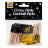 16 jaar Classy cocktailprikkers zwart/goud - Afbeelding 2