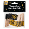 30 jaar Classy cocktailprikkers zwart/goud - Afbeelding 2