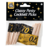 70 jaar Classy cocktailprikkers zwart/goud - Afbeelding 2