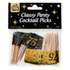 75 jaar Classy cocktailprikkers zwart/goud - Afbeelding 2