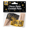 90 jaar Classy cocktailprikkers zwart/goud - Afbeelding 2